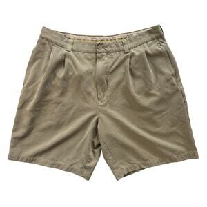 Tommy Bahama Silk Shorts Men's 36 Tan with 8" Inseam